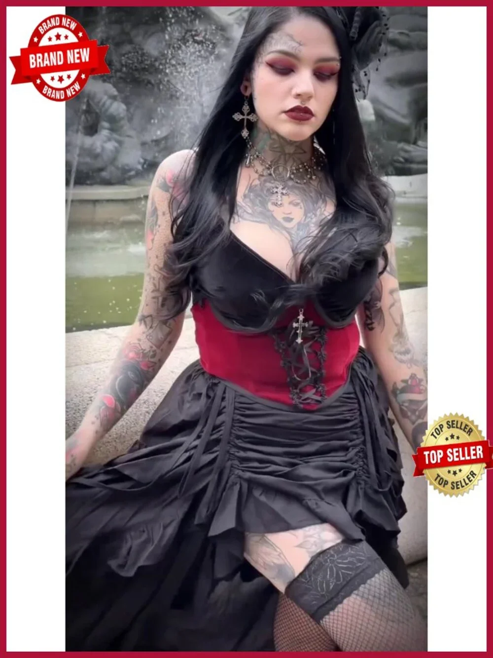Steampunk High-Low Show Girl Skirt Cosplay Costume